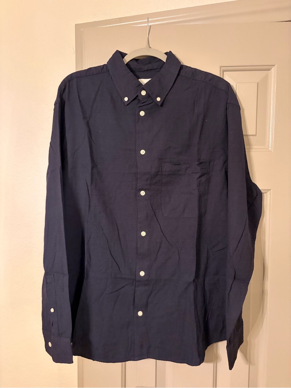 H&M Men's Navy Button-Down Shirt